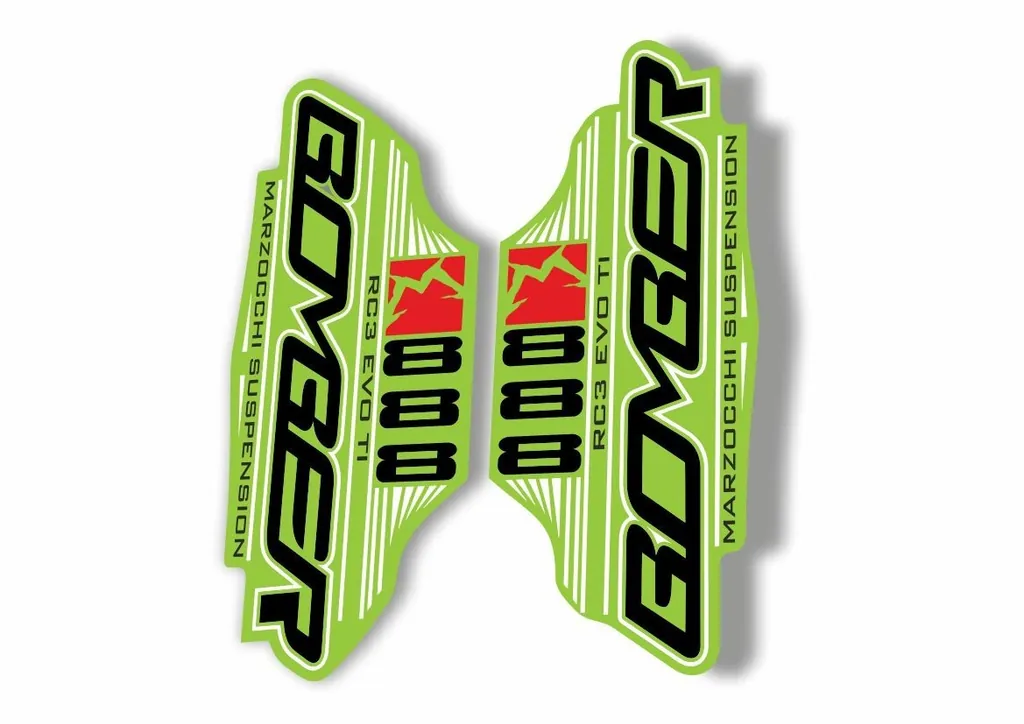 Marzocchi Bomber 888 RC3 EVO TI 2011 Fork Suspension Sticker Decal Kit Green - 1