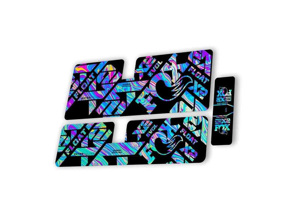 FOX Float X2 Performance 2021 Rear Shock Suspension Sticker Decal Kit Oil Slick1 - 1