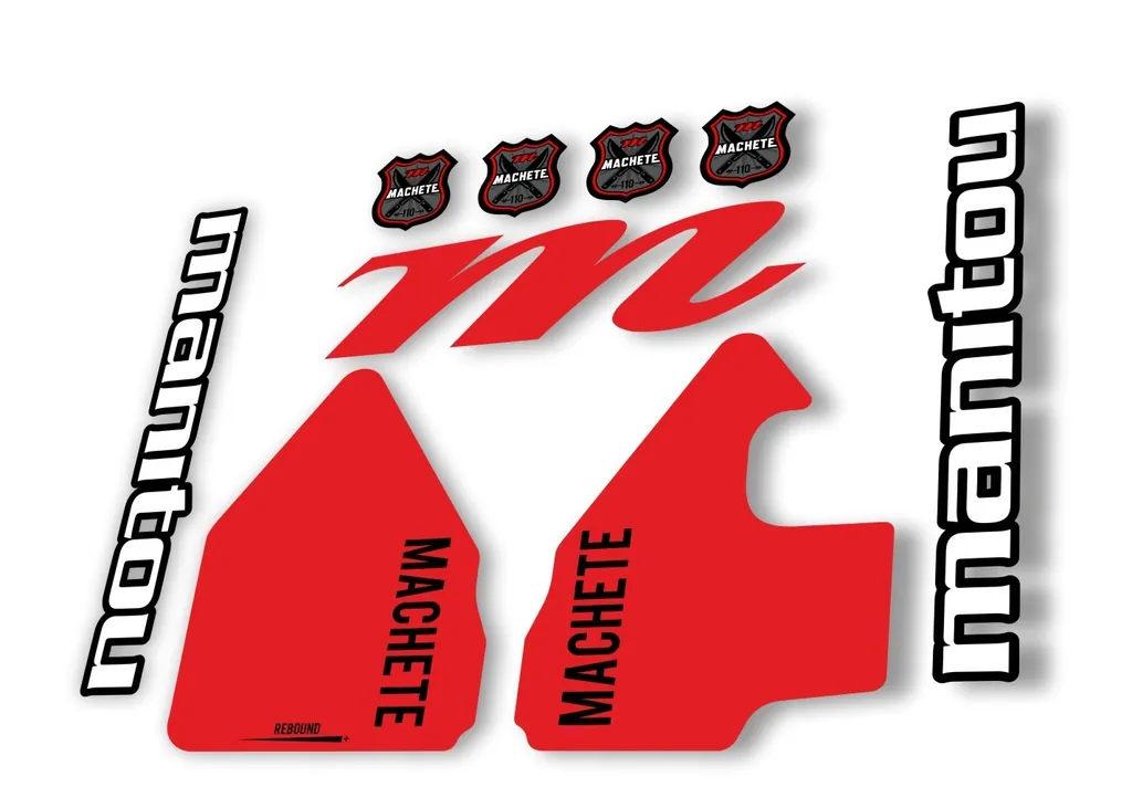 Manitou Machhete 110 Comp 2020 Fork Suspension Decal Kit Sticker Set Red - 1