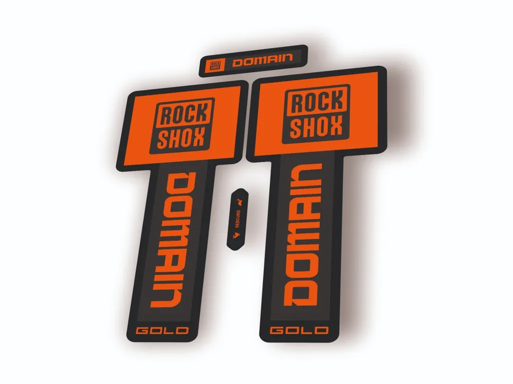 Rock Shox DOMAIN GOLD 2025 Mountain Bike Cycling Decal Sticker Adhesive Orange - 1