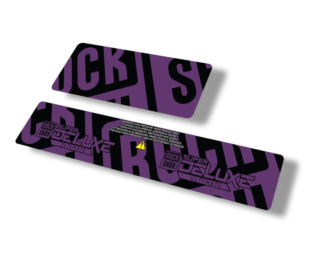 Rock Shox 2021 Super Deluxe Ultimate Rear Shock Decal Sticker Set Purple - 1