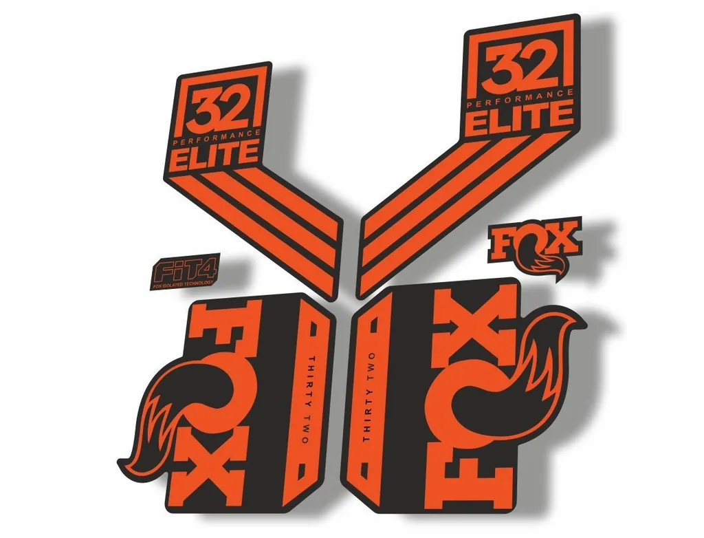 FOX 32 Elite Performance 2017-18 Fork Suspension Factory Decal Stickers Orange - 1