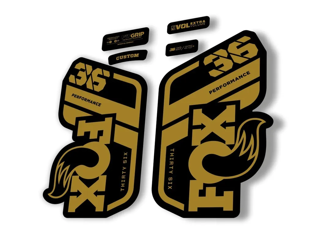 FOX 36 Performance 2021 Factory Fork Decals Suspension Sticker Gold - 1