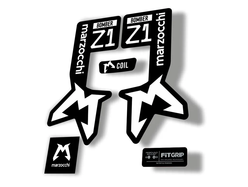 Marzocchi Bomber Z1 2025 2025 Fork Suspension Sticker Decal Kit Adhesive White - 1