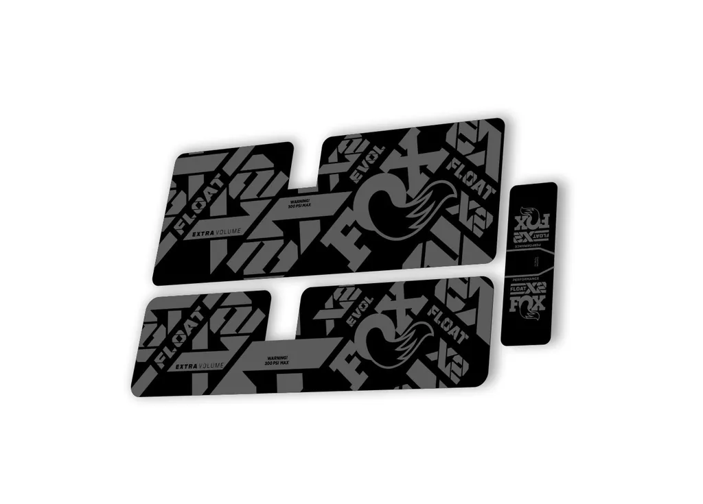 FOX Float X2 Performance 2021 Rear Shock Suspension Sticker Decal Kit Gray - 1