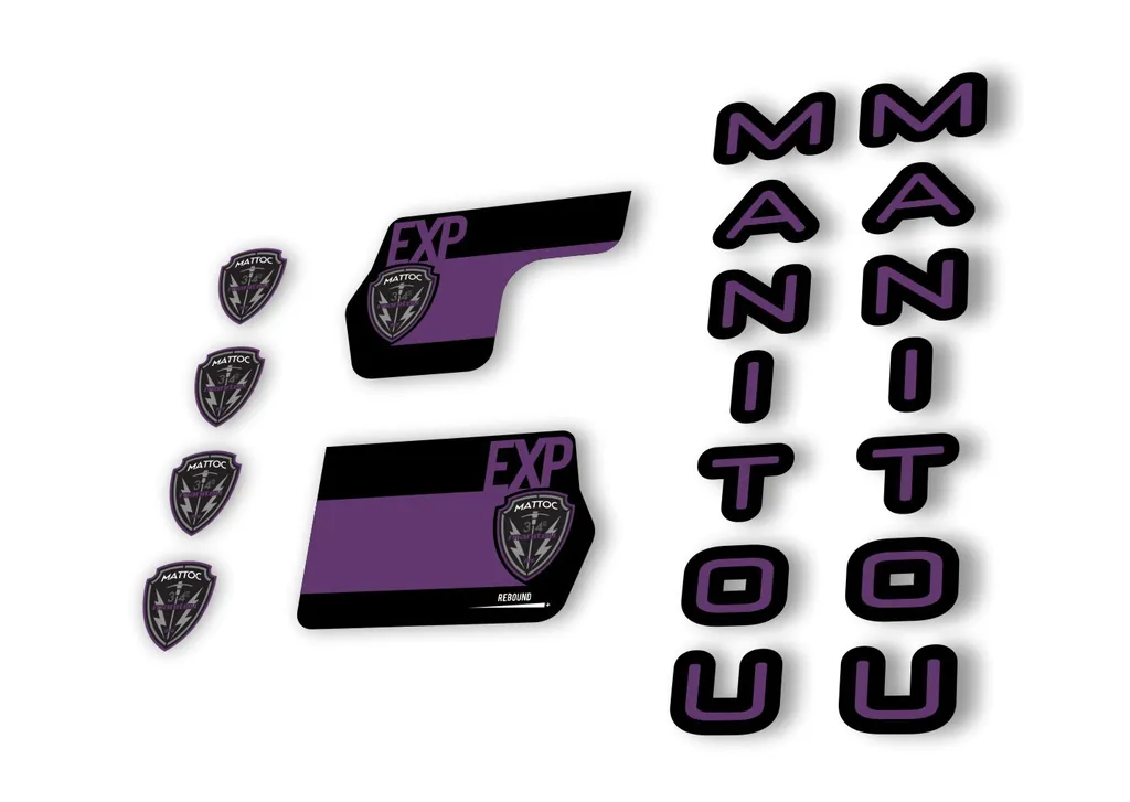 Manitou Mattoc Expert 2020 Fork Suspension Decal Kit Sticker Set Purple - 1