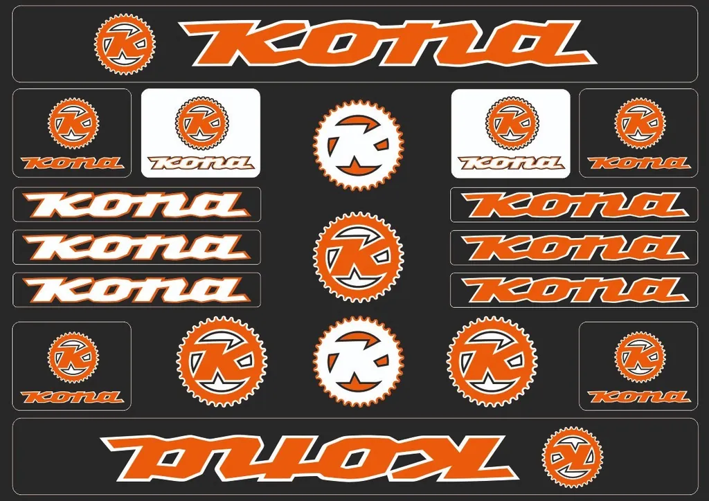 Bicycle Vinyl Stickers – Compatible with KONA Bikes Orange - 1