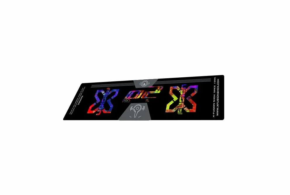 X Fusion 2018 O2 Pro RL Rear Shock Suspension Sticker Factory Decal Oil Slick - 1