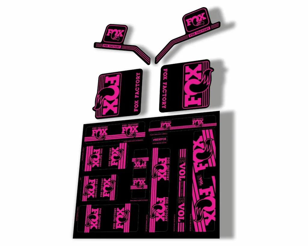 Fox Heritage 2017 Forks Suspension & Shocks Decal Sticker Adhesiv Kit Pink - 1