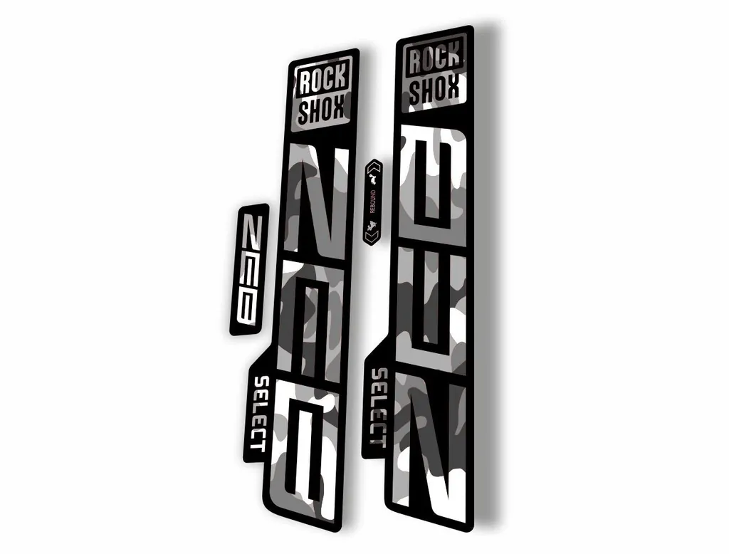 Rock Shox ZEB 2021 Select Mountain Bike Cycling Decal Sticker White Camo - 1