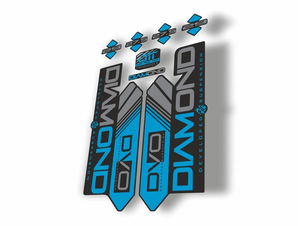 DVO 2016 Diamond 27.5 - 29 Fork Suspension Sticker Decal Kit Adhesive Blue - 1