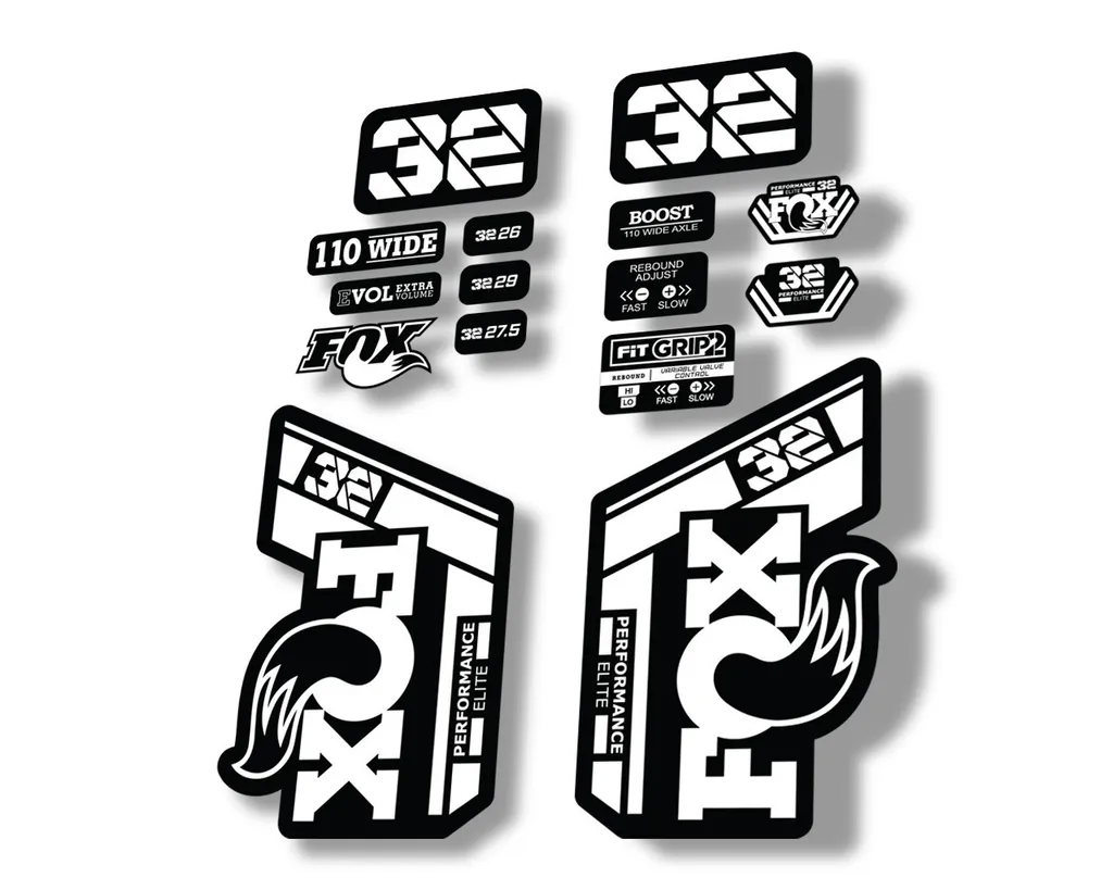 FOX 32 Performance Elite 2021 Factory Fork Decals Suspension Sticker White - 1