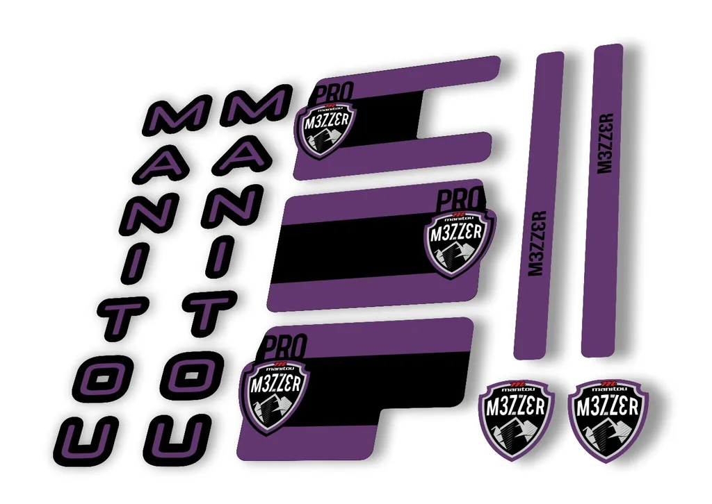 Manitou Mezzer Pro 2020 Fork Suspension Decal Kit Sticker Set Purple - 1