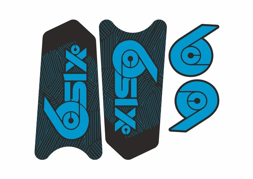 Race Face SixC Crank Decals Set Stickers Mountain Bike Adhesive Blue 2Pcs - 1