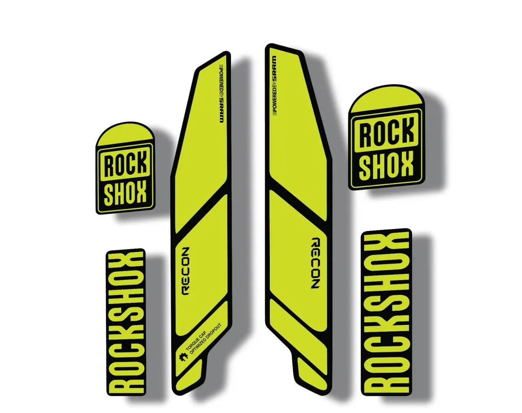 Rock Shox RECON 2014 Mountain Bike Cycling Decal Kit Sticker Adhesive Lime Green - 1