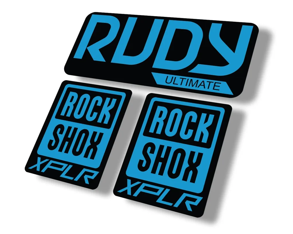 Rock Shox Rudy Ultimate XPLR Gravel Fork Decal Bike Cycling Sticker Blue - 1