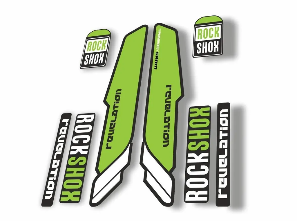 Rock Shox REVELATION 2013 Mountain Bike Cycling Decal Kit Sticker Green - 1