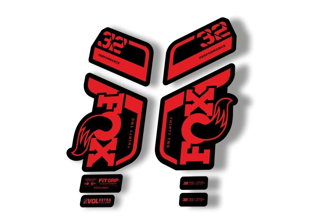 Fox 32 Performance 2021 Fork Suspension Factory Decal Sticker Adhesive Red - 1