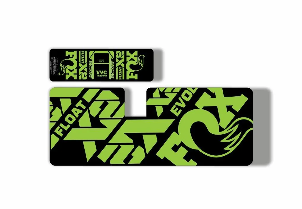 FOX Float X2 2021 MTB Rear Shock Suspension Sticker Adhesive Decal Kit Green - 1