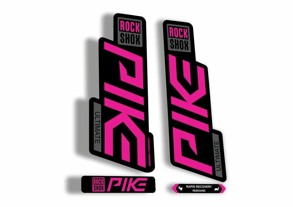 Rock Shox PIKE 2020 ULTIMATE Mountain Bike Cycling Fork Decal Sticker Pink Gray - 1