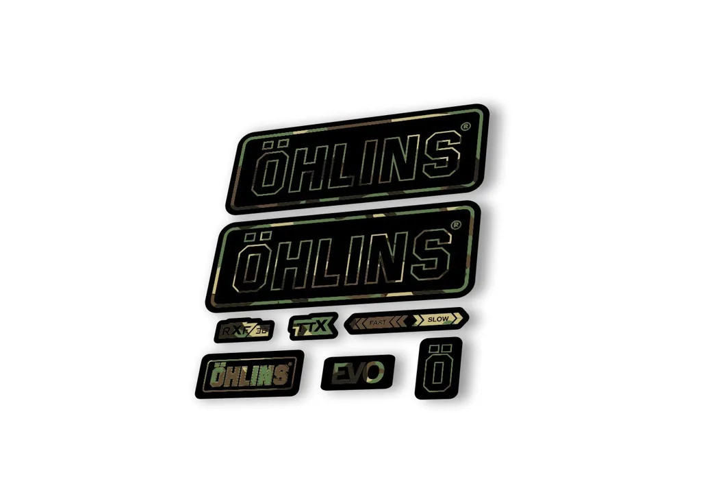 Ohlins RXF36 EVO 2018 Rear Shock Decal Mountain Bike Cycling Sticker Camo - 1