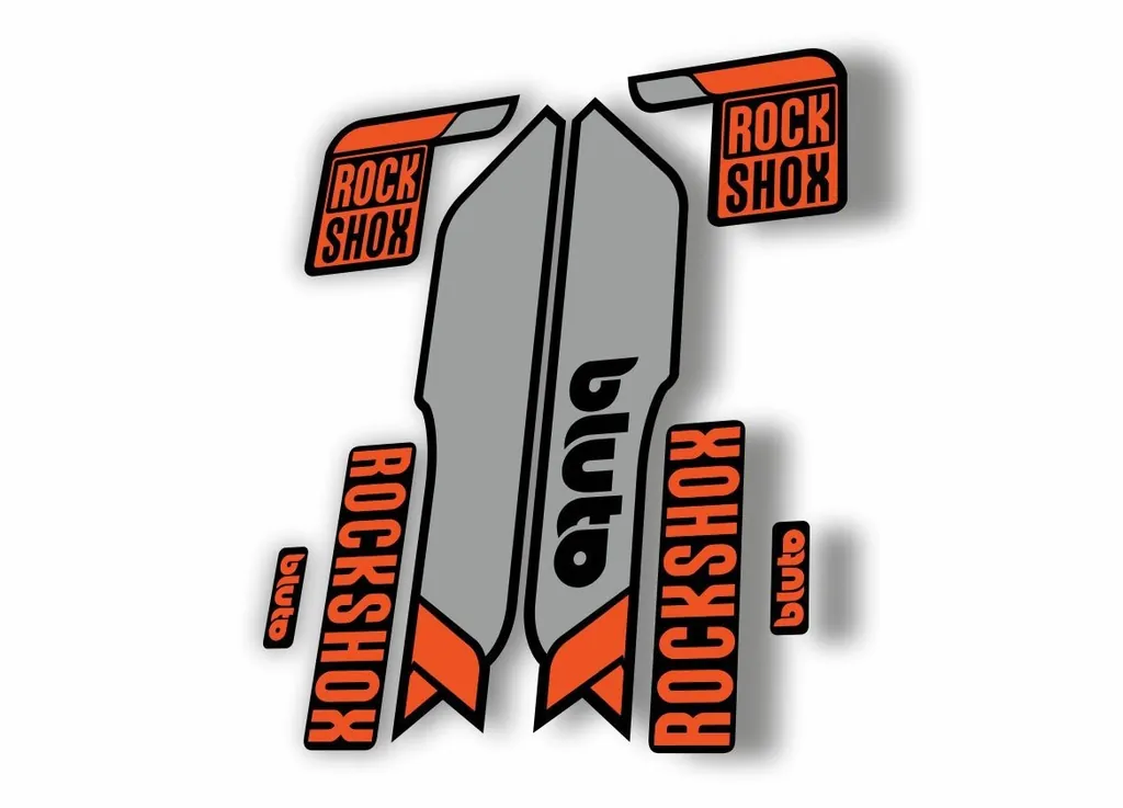 Rock Shox BLUTO 2016-17 Mountain Bike Cycling Fork Decal Sticker Orange Gray - 1