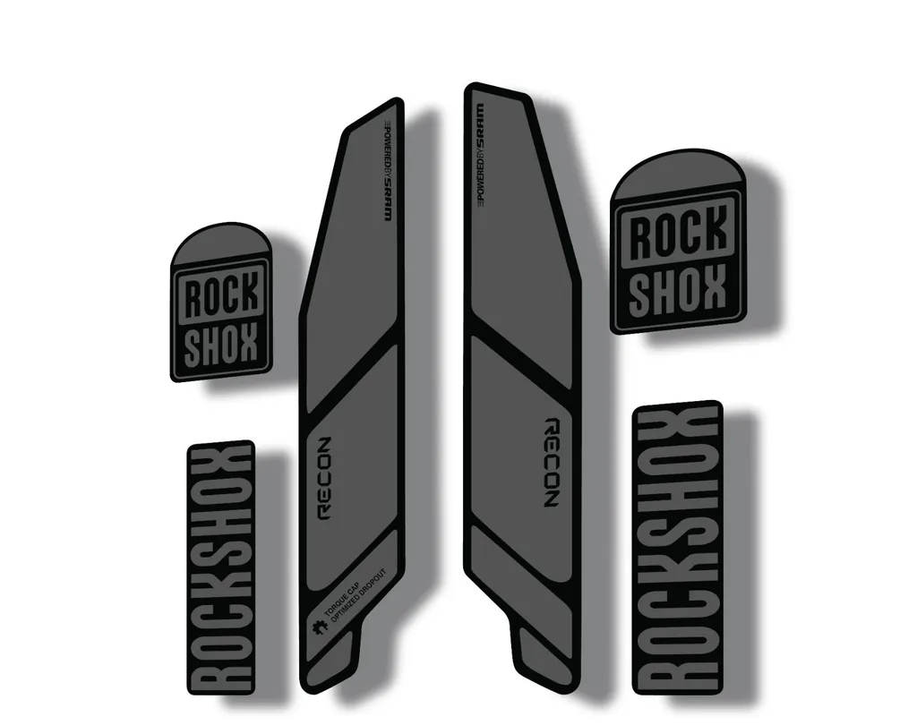 Rock Shox RECON 2014 Mountain Bike Cycling Decal Kit Sticker Adhesive Gray - 1
