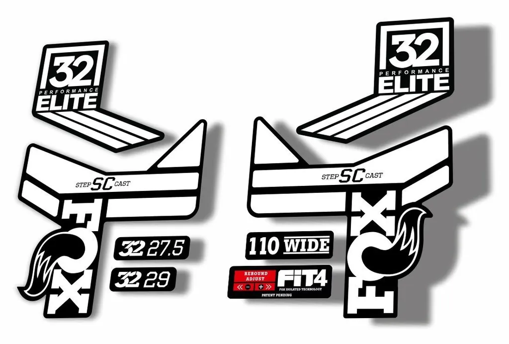 FOX 32 Step Cast SC EP Fork Suspension Factory Decal Stickers Adhesive White - 1