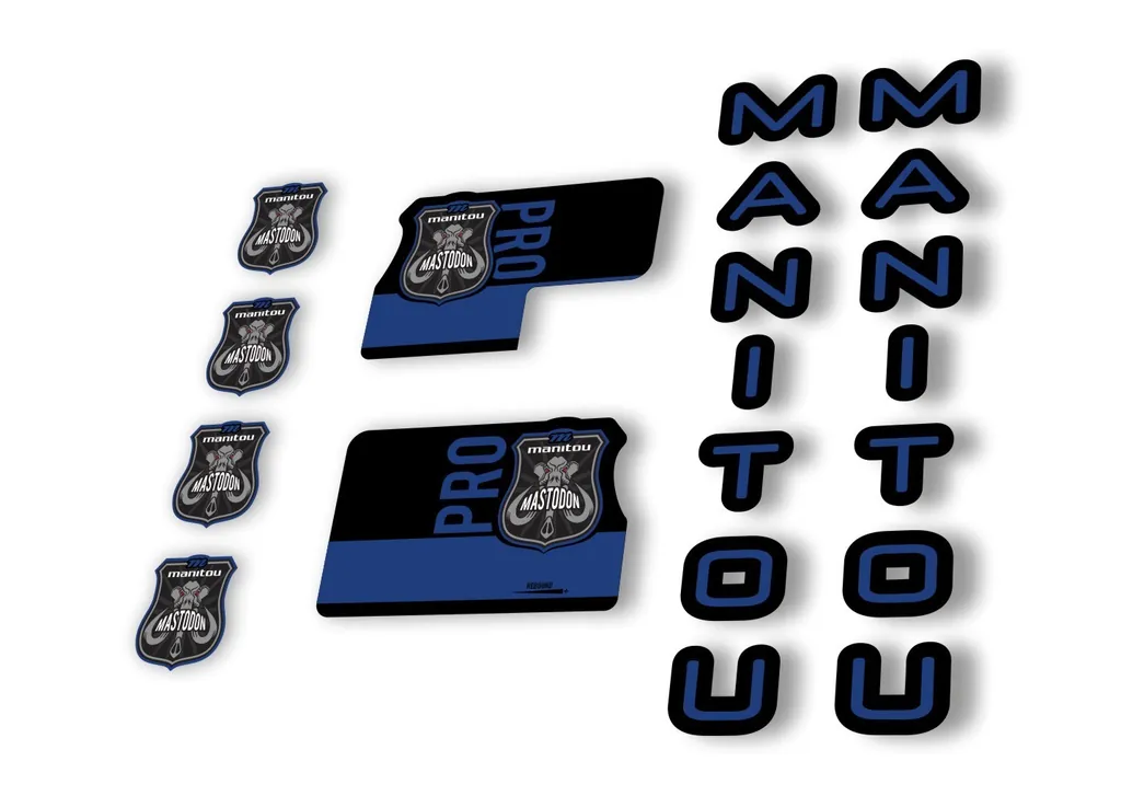 Manitou Mastadon Pro 2020 Fork Suspension Decal Kit Sticker Set Dark Blue - 1
