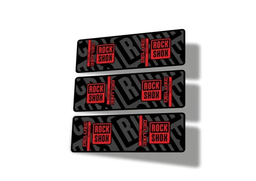 Rock Shox 2023 Deluxe Ultimate Rear Shock Decal Sticker Adhesive Set Red - 1