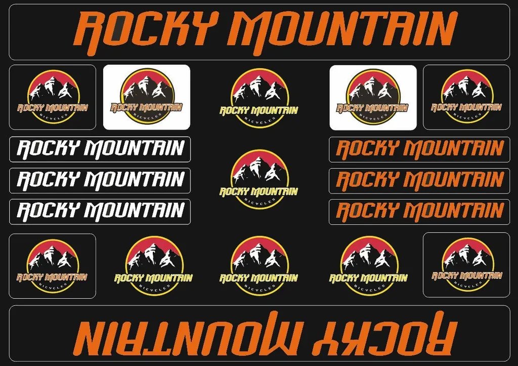 Bicycle Vinyl Stickers – Compatible with Rocky Mountain Bikes – Orange - 1
