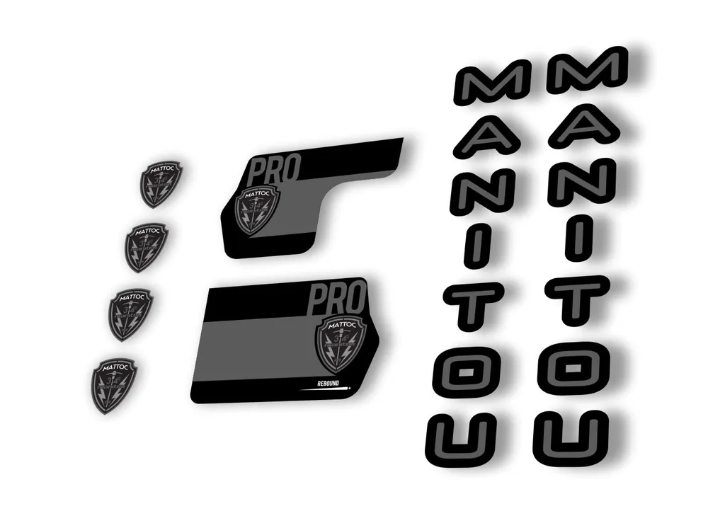 Manitou Mattoc Pro 2020 Fork Suspension Decal Kit Sticker Set Gray - 1