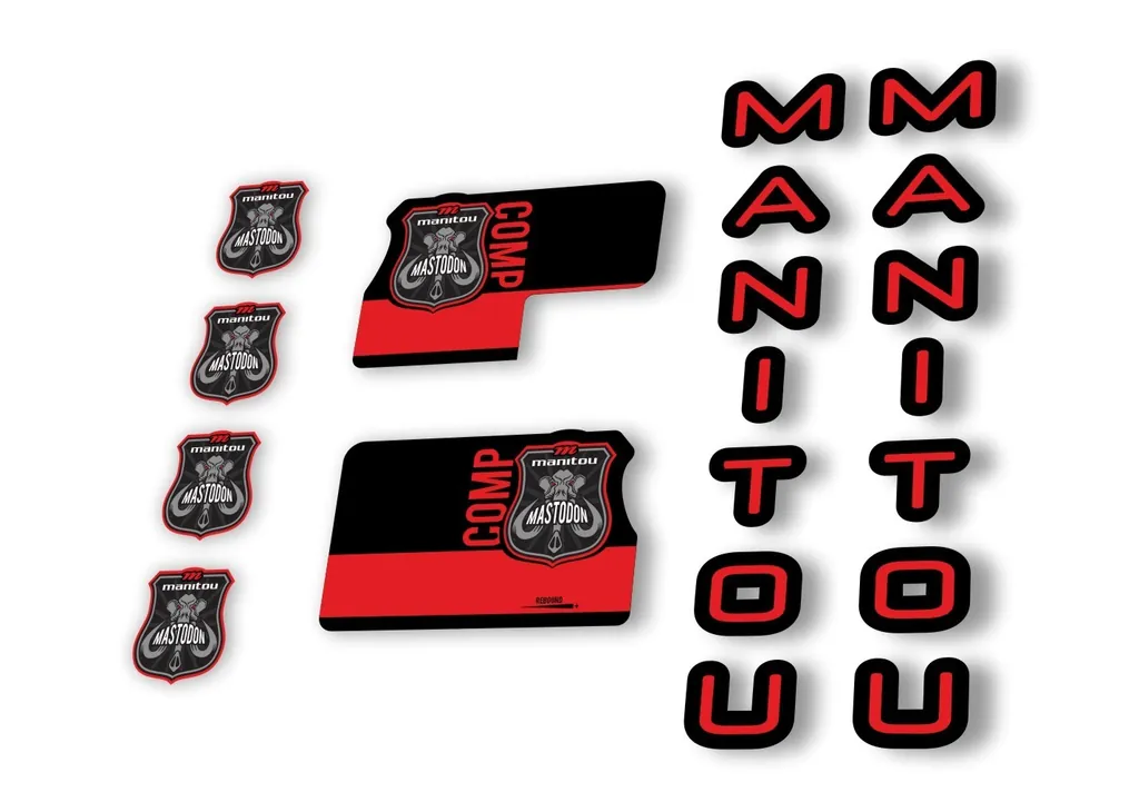Manitou Mastadon Comp 2020 Fork Suspension Decal Kit Sticker Set Red - 1