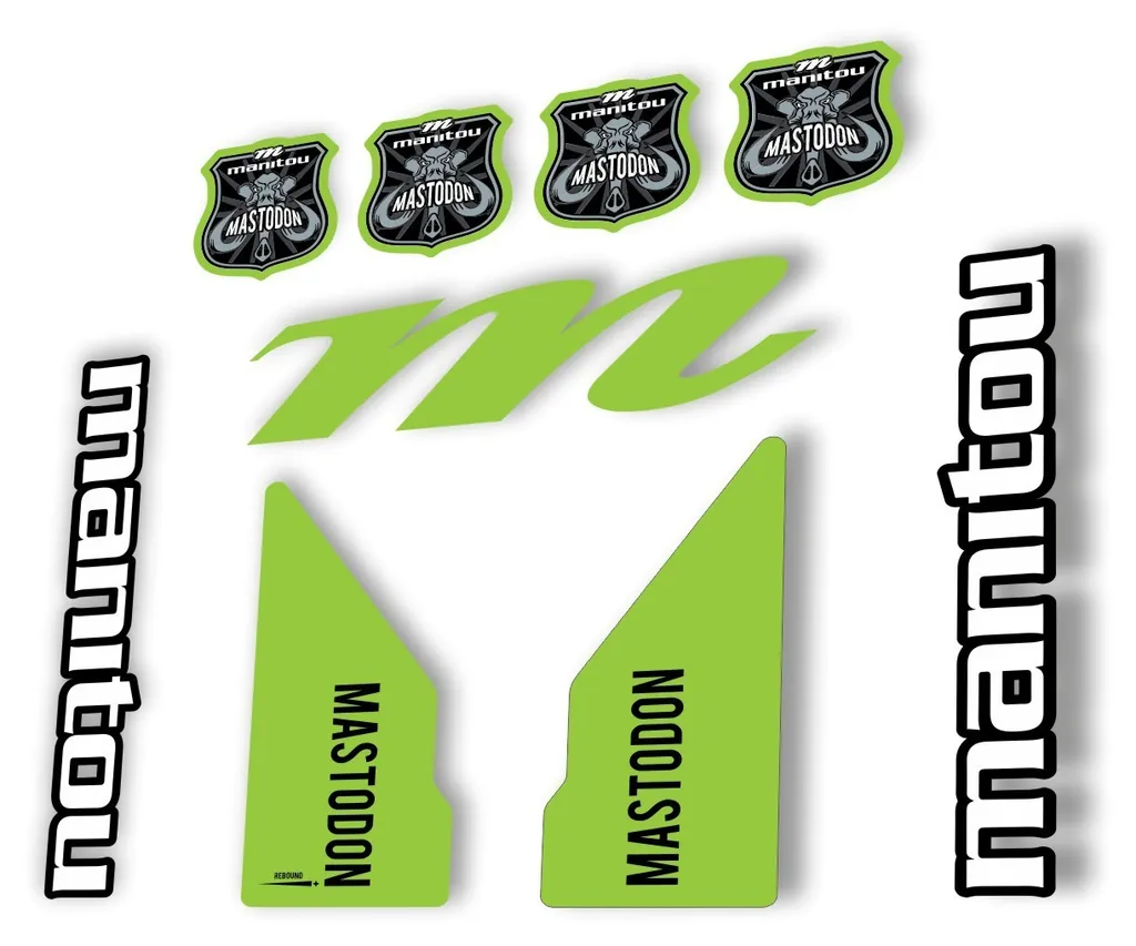Manitou Mastadon 2017 Fork Suspension Decal Kit Sticker Set Green - 1