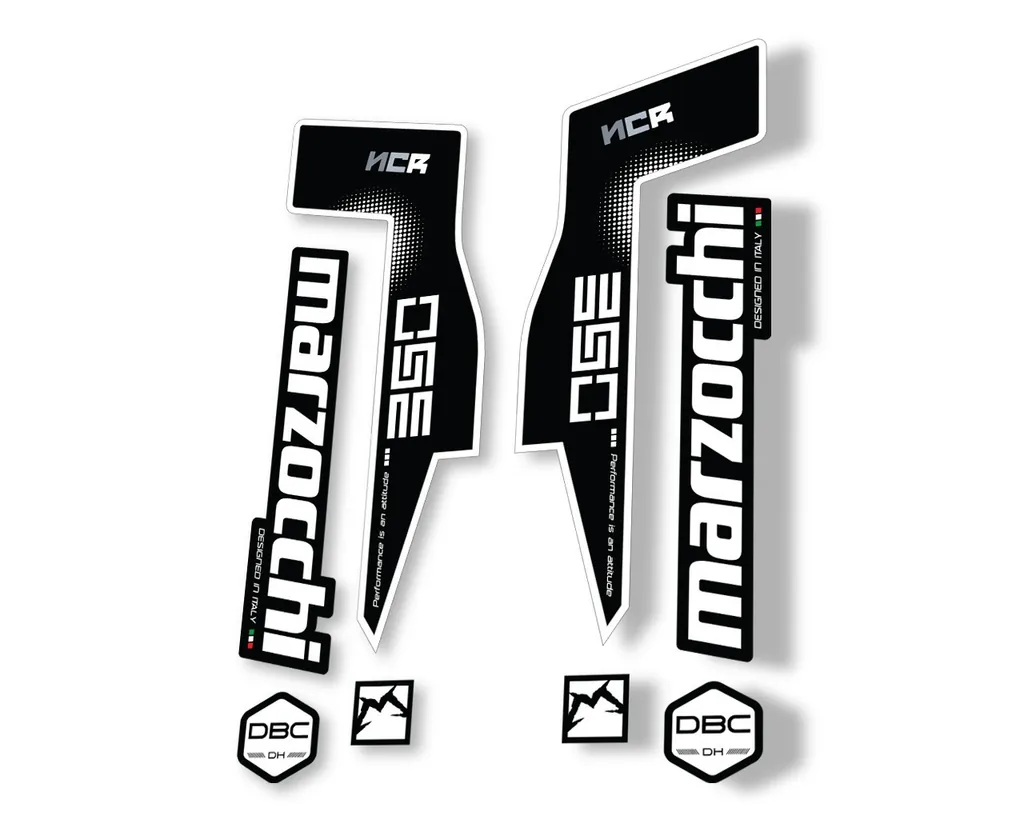 Marzocchi 350 NCR 2018 Fork Suspension Sticker Decal Adhesive Kit White - 1