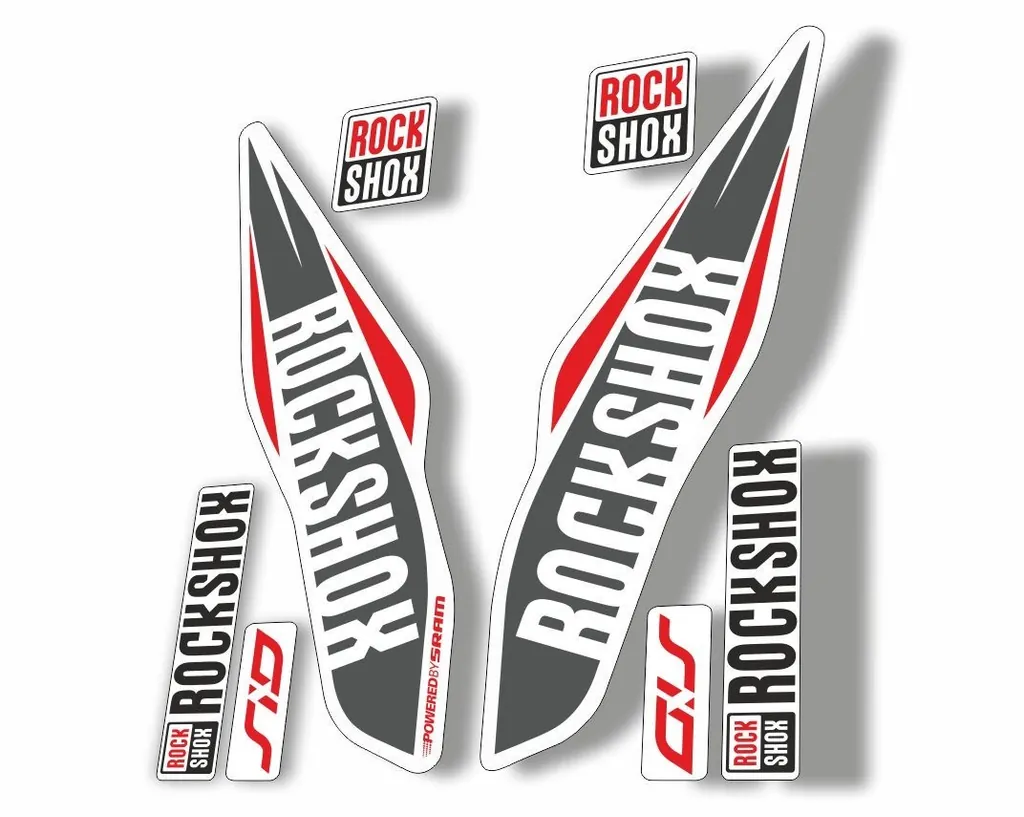 Rock Shox SID 2017 Mountain Bike Cycling Fork Decal Sticker Adhesive Red Gray - 1