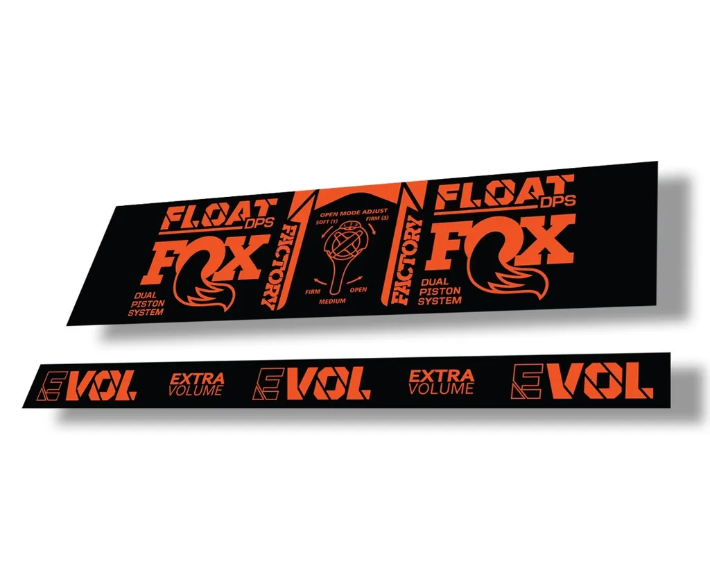 FOX Float DPS 2021 Rear Shock Suspension Factory Sticker Adhesive Decal Orange - 1