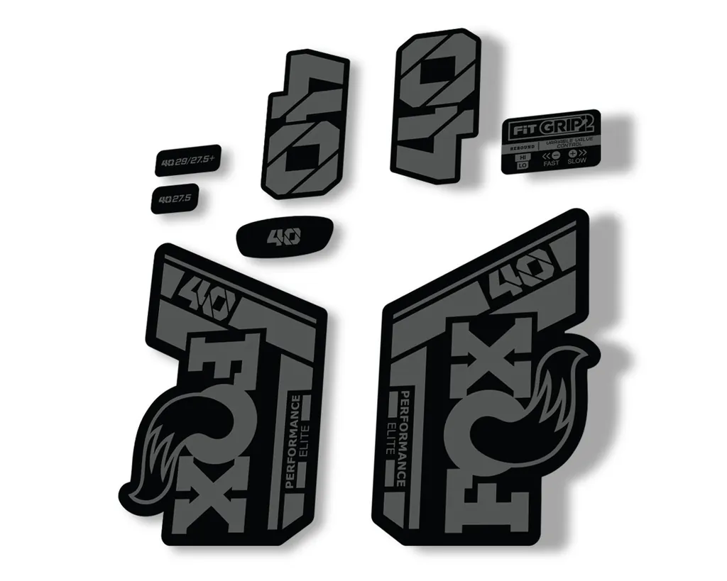 FOX 40 Performance Elite 2021 Fork Decals Suspension Sticker Adhesive Gray - 1