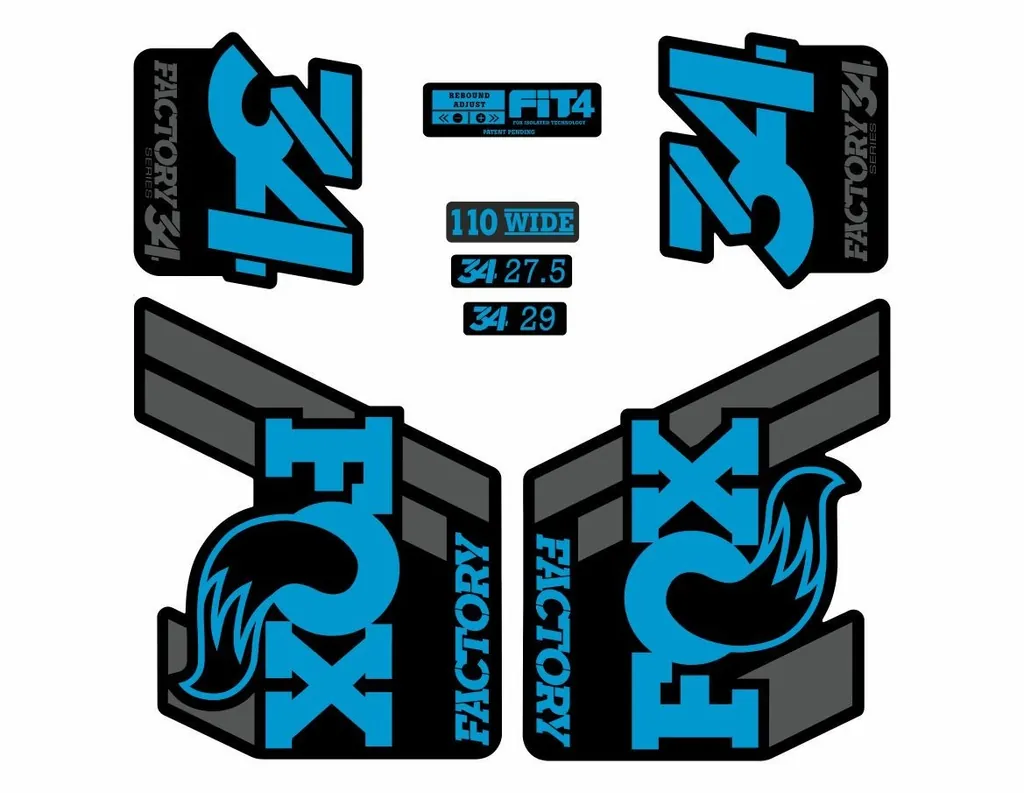 FOX 34 Float 2018-19 Forks Suspension Factory Decal Sticker Adhesive Blue Gray - 1