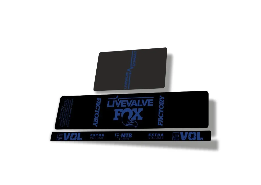 Fox 2022 Live Valve MTB Rear Shock Suspension Sticker Decal Dark Blue - 1