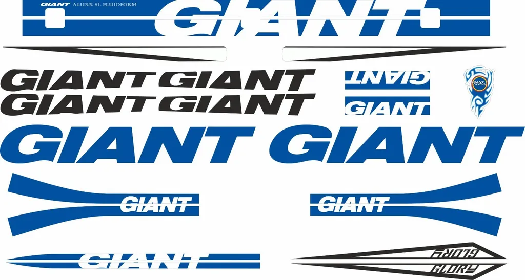 Bicycle Vinyl Stickers – Fits GIANT GLORY Bike Frames – Black - 1