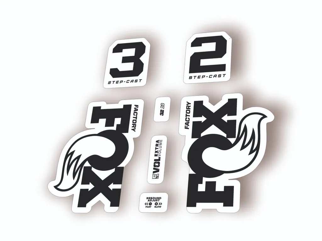 Fox 32 Step Cast 2025 Fork Suspension Factory Decal Sticker Adhesive Black - 1