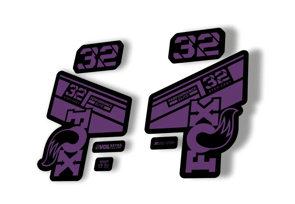 FOX 32 Step Cast Elite 2021 Factory Fork Decals Suspension Sticker Purple - 1