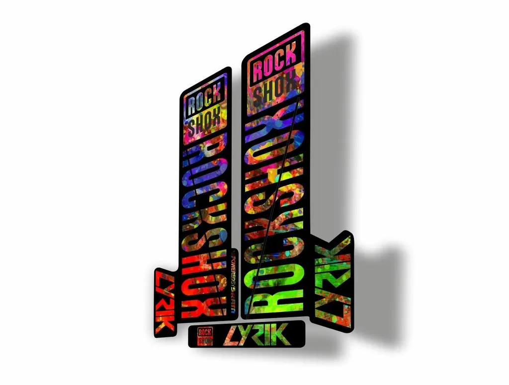 Rock Shox LYRIK 2018 Mountain Bike Cycling Decal Kit Sticker Oil Slick - 1