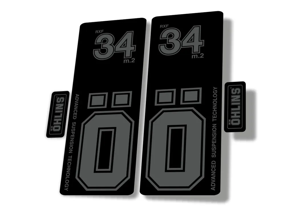 OHLINS RXF 34 M.2 2022 Fork Decal Mountain Bike Cycling Sticker Adhesive Gray - 1