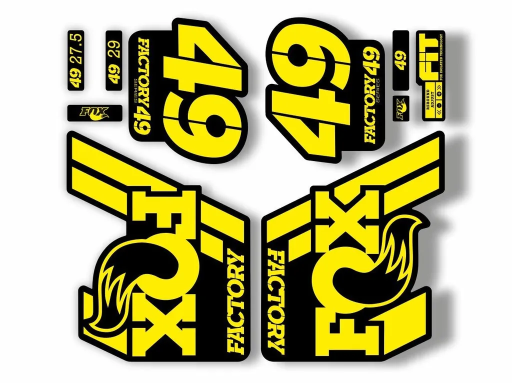 FOX 49 Float 2018-19 Forks Suspension Factory Decal Sticker Adhesive Yellow - 1