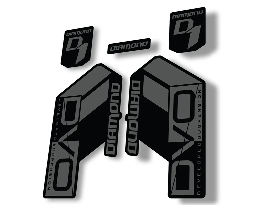 DVO Diamond Developed D1 2020 Fork Suspension Sticker Factory Decal Gray - 1