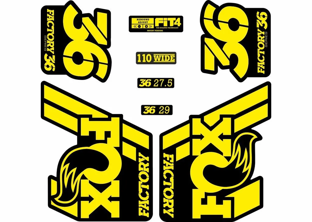 FOX 36 Float 2018-19 Forks Suspension Factory Decals Stickers Adhesive Yellow - 1