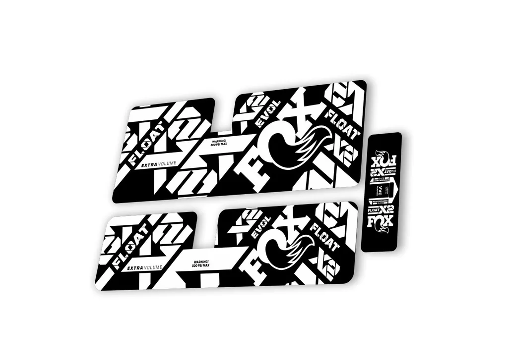 FOX X2 Performance Elite 2021 Rear Shock Suspension Sticker Decal Kit White - 1