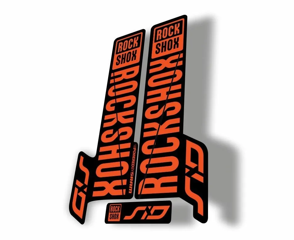 Rock Shox SID 2018 Mountain Bike Cycling Decal Kit Sticker Adhesive Orange - 1